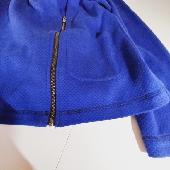 Talbots Jacket Shawl Collar Seaming Detail Half Zip Moto Style Blue Petite Large - Picture 7 of 11
